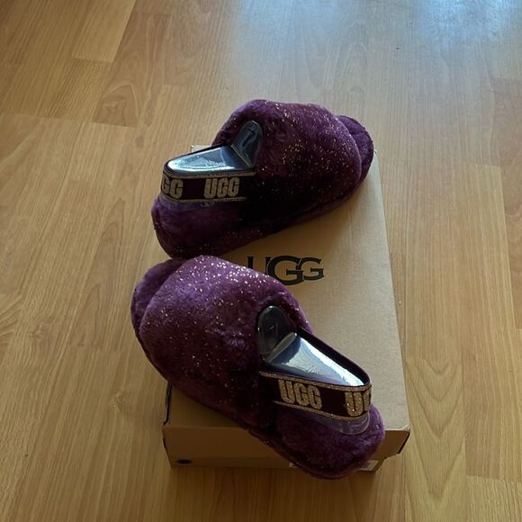 Ugg fluff yeah metallic sparkle size 7 - Picture 2 of 10